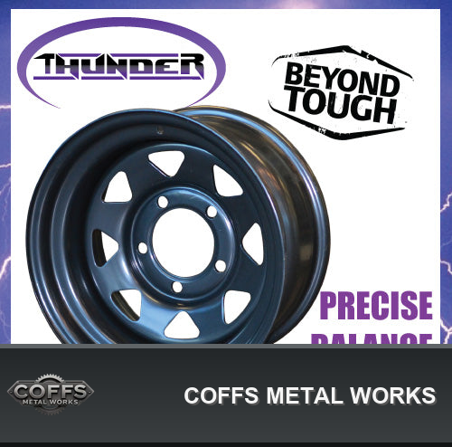 16x8-5-150-pcd-black-thunder-steel-wheel-rim-25-offset-fits-toyota-landcruiser-coffs-me-01