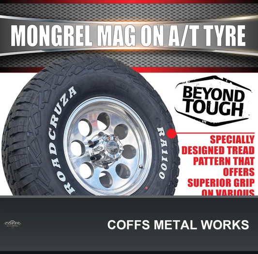 16x8-polished-mongrel-mag-rim-6-139-7-pcd-265-70r16-roadcruza-ra1100-a-t-tyre-coffs-met-01