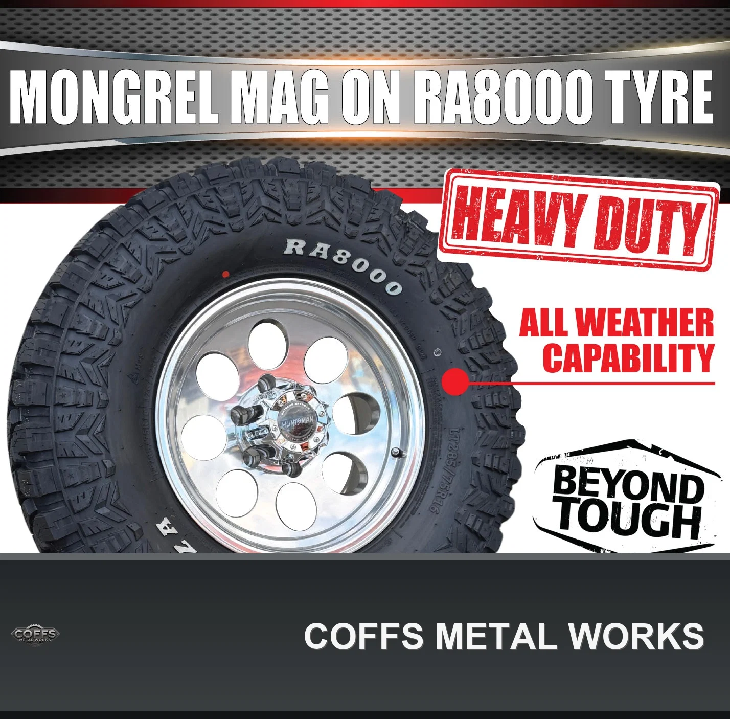 16x8-polished-mongrel-mag-rim-6-139-7-pcd-315-75r16-roadcruza-ra8000-tyre-coffs-metal-w-05