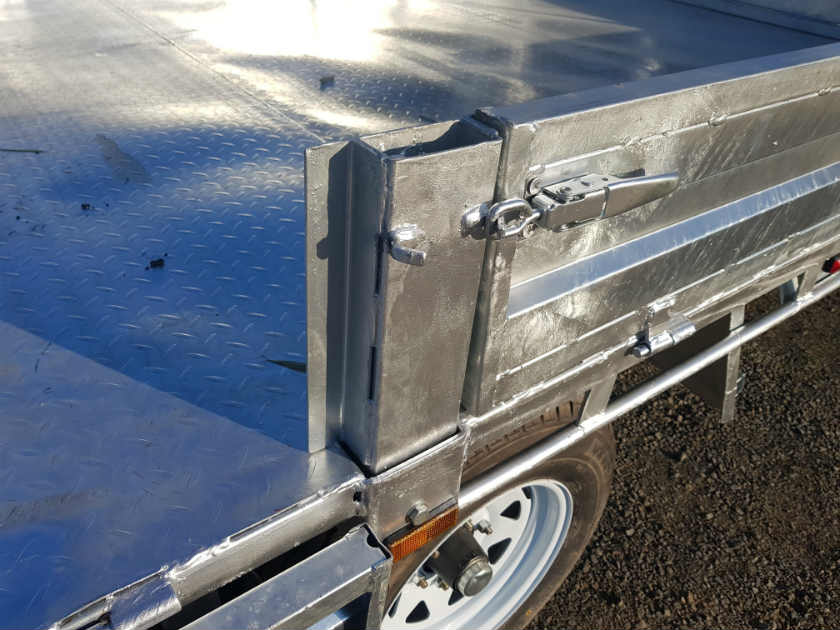 Flat Top Trailers 14 x 7 ft Tandem Flat Deck Trailer with Loading Ramps and cage ATM 3500kg Galvanized QLD