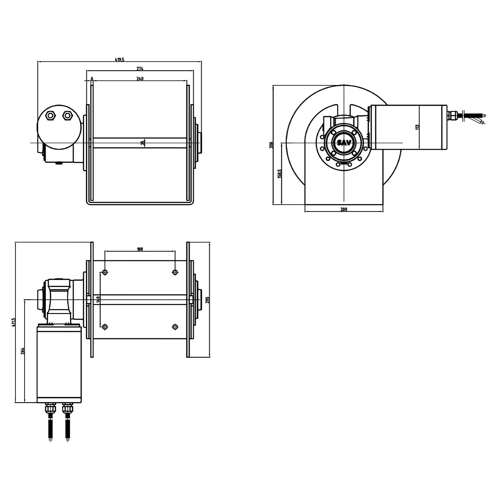 1000 SSS Drum Anchor Winch Boat anchor winch