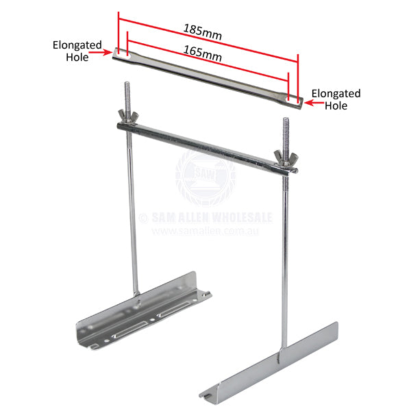 BATTERY HOLDER - TIE DOWN - S/S & POLYPROPYLENE