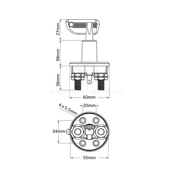 RELAXN BATTERY SWITCH - 2 POSITION - ISOLATION