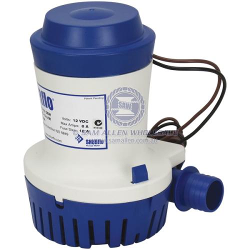PUMPS - BILGE - LARGE - SHURFLO Pump bilge submersible Shurflo 1500gph 12v fresh water shower kit