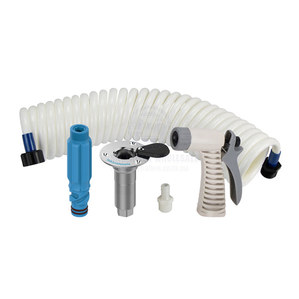 DECK WASH HOSE COIL KITS WITH FLUSH LINK - GHT THREAD