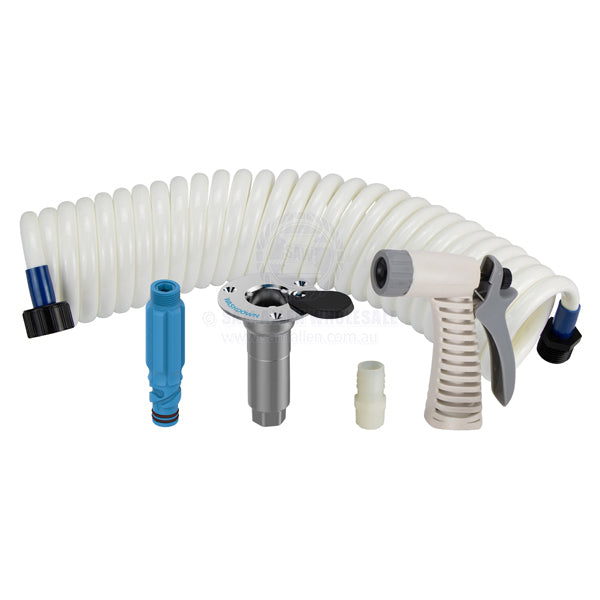 DECK WASH HOSE COIL KITS WITH FLUSH LINK - GHT THREAD