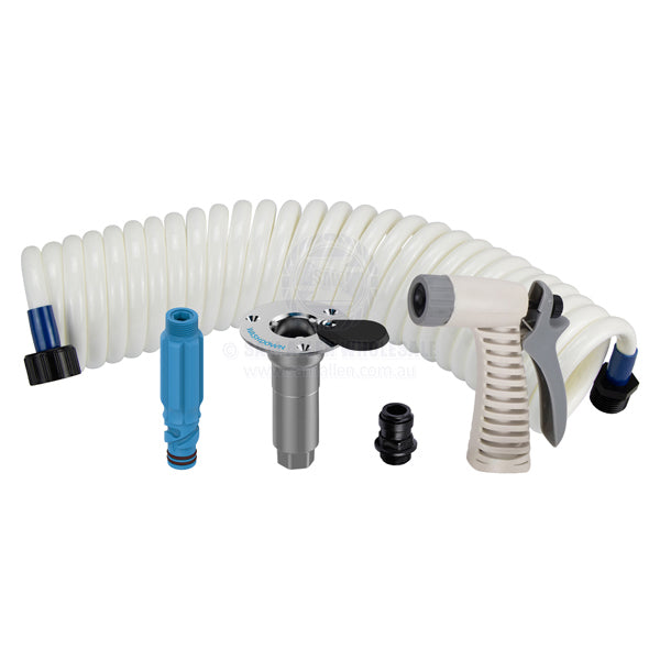 DECK WASH HOSE COIL KITS WITH FLUSH LINK - GHT THREAD