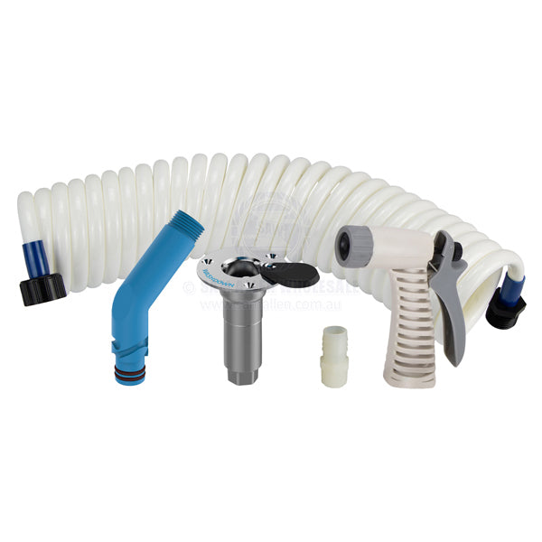DECK WASH HOSE COIL KITS WITH FLUSH LINK - GHT THREAD