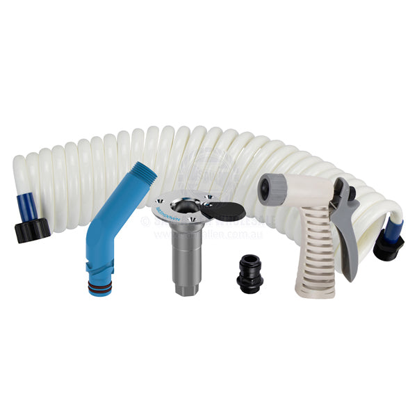 DECK WASH HOSE COIL KITS WITH FLUSH LINK - GHT THREAD