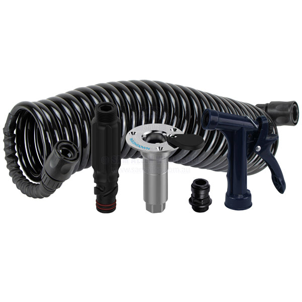 DECK WASH HOSE COIL KITS WITH FLUSH LINK - BSP THREAD
