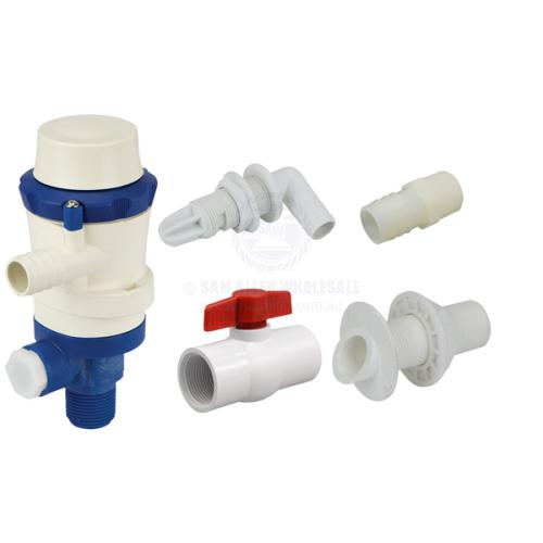 NYLON PICKUP KITS - DECK WASH / BAIT PUMP Deck wash & bait tank pickup kit white nylon suit 3/4 ID flex hose Deck Wash