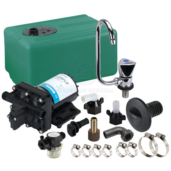 FRESHWATER GALLEY KIT - RIGID 57 LITRE TANK - 7.6 LPM AQUA KING II JNR