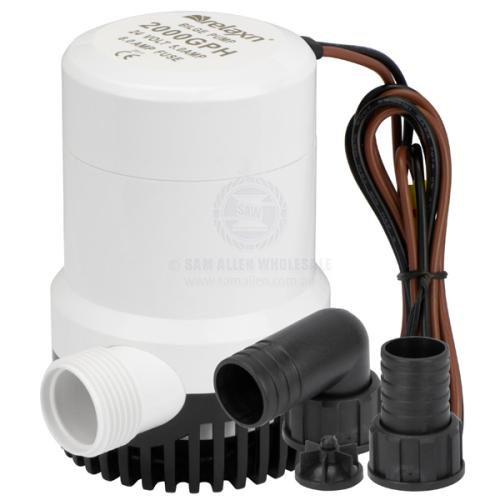 PUMPS - BILGE SUBMERSIBLE - SERIES 2000 - RELAXN Pump bilge submersible auto Relaxn 750gph 12v fresh water shower kit