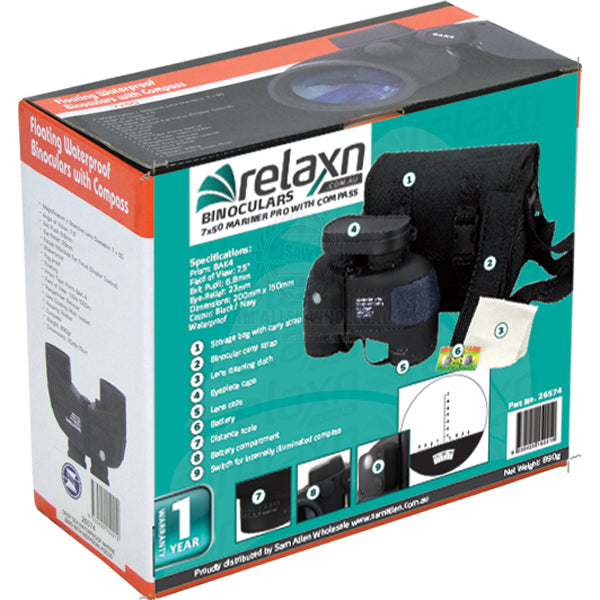 RELAXN BINOCULARS - MARINER PRO WITH COMPASS