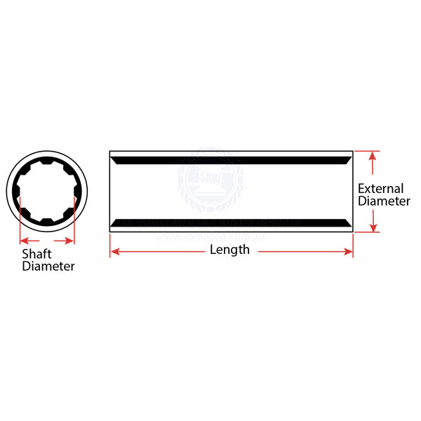 CEF PROP SHAFT CUTLASS BEARINGS - METRIC / IMPERIAL