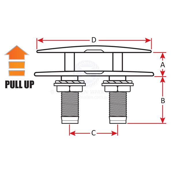 CLEATS - PULL-UP STAINLESS STEEL
