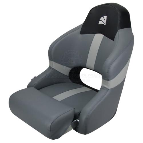 RELAXN SEATS - DELUXE REEF SERIES Dark Grey/Grey/Black Carbon boat seats