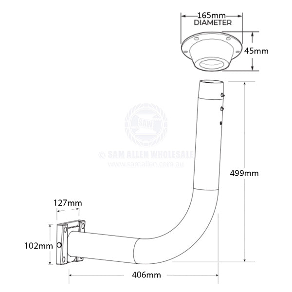 TABLE PEDESTAL - REMOVABLE SIDE MOUNTING - ALLOY & STAINLESS STEEL