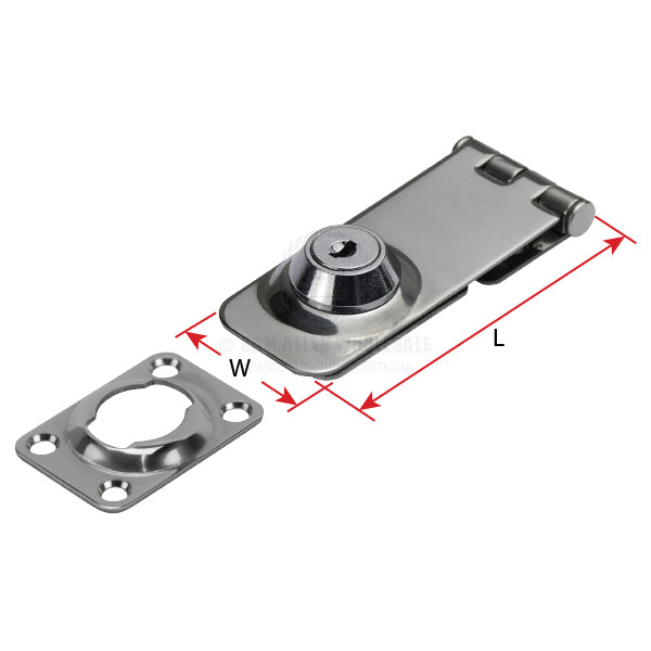 HASP & STAPLE - LOCKABLE - STAINLESS STEEL