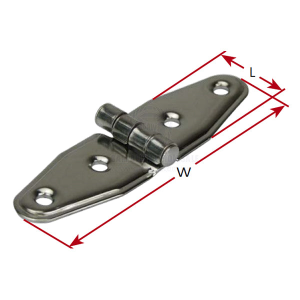 HINGE - STRAP LIGHT DUTY - STAMPED STAINLESS STEEL