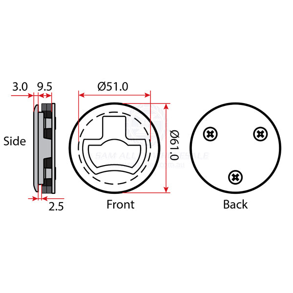 LIFT RING - SPRING LOADED - S/S - 61MM