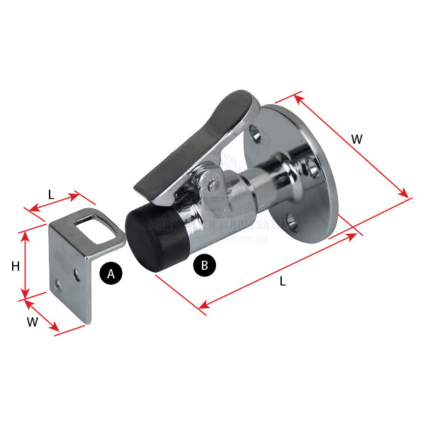 RELAXN DOOR STOP CATCH - STAINLESS STEEL
