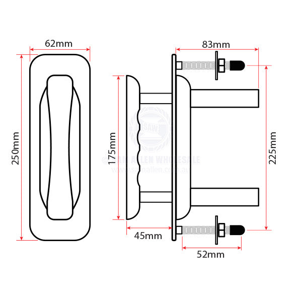 HANDLE - PULL-UP - STAINLESS STEEL