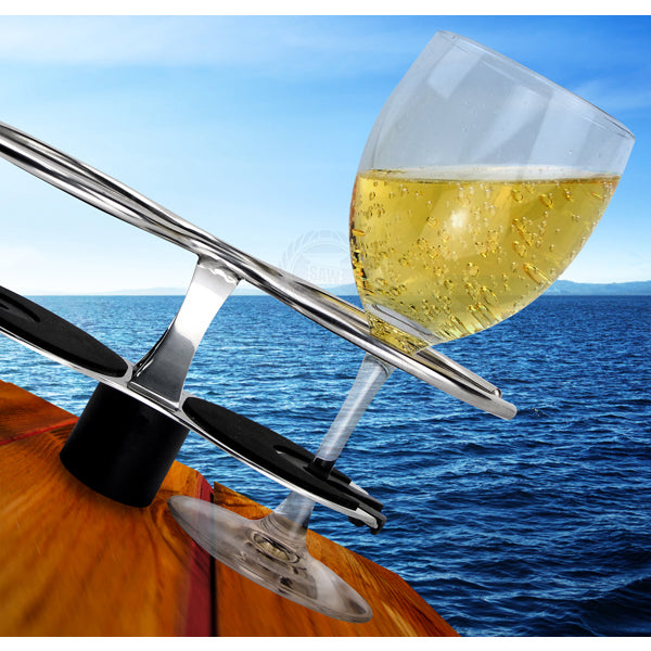 DRINK HOLDER - WINE GLASS - STAINLESS STEEL