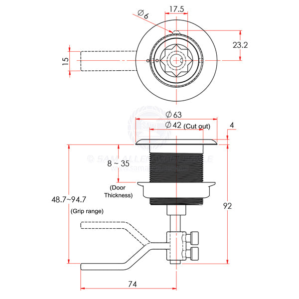 LATCH - HEAVY DUTY - WINCH HANDLE - S/S
