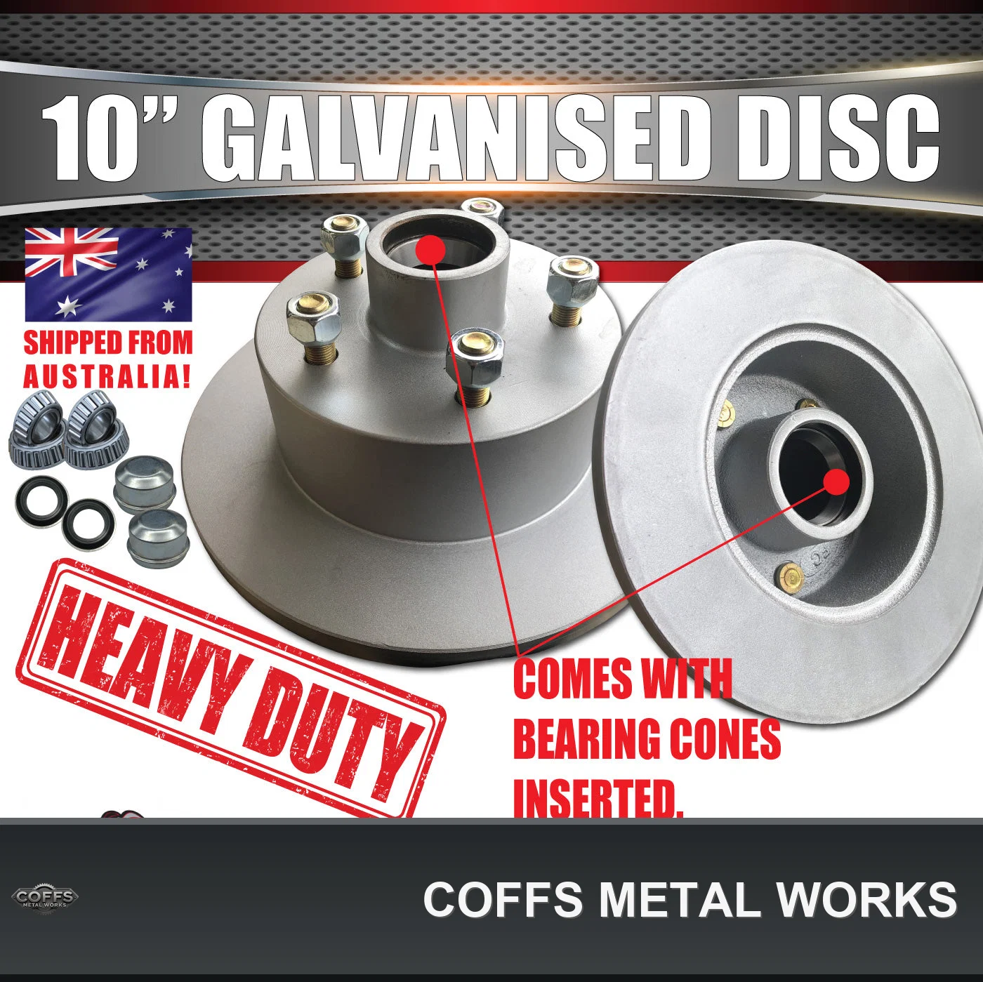 2x-10-ford-pattern-trailer-caravan-galvanised-dacromet-discs-koyo-sl-slimline-bearings-08