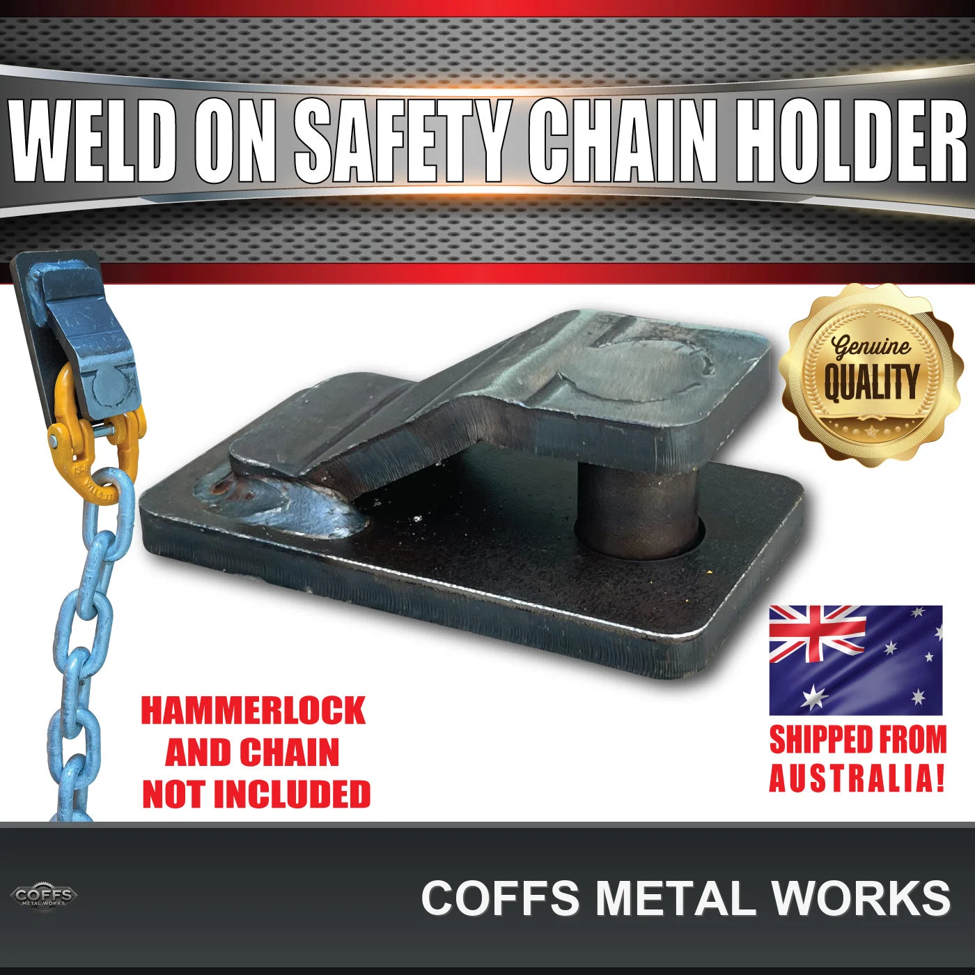 2x-10mm-trailer-caravan-weld-safety-chain-holder-cam-lock-base-suit-hammerlocks-coffs-m-08