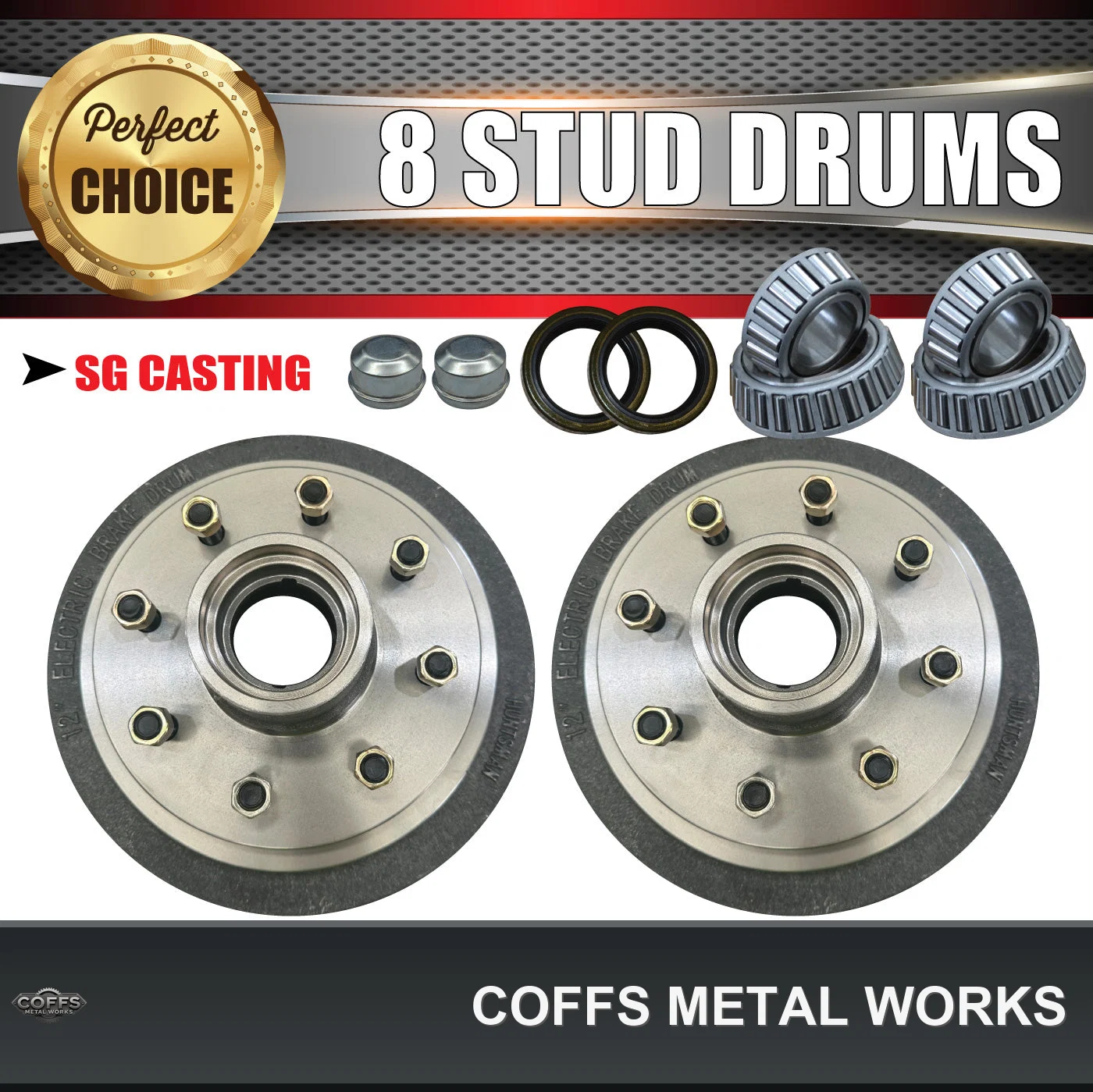 2x-12-3-tonne-8-stud-f250-f350-electric-trailer-caravan-brake-drums-bearings-suit-hunts-01