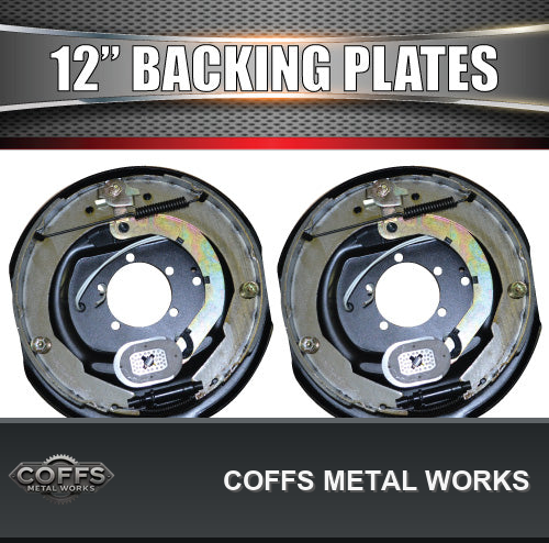 2x-12-trailer-caravan-electric-brake-backing-plates-quality-strong-magnets-coffs-metal-01