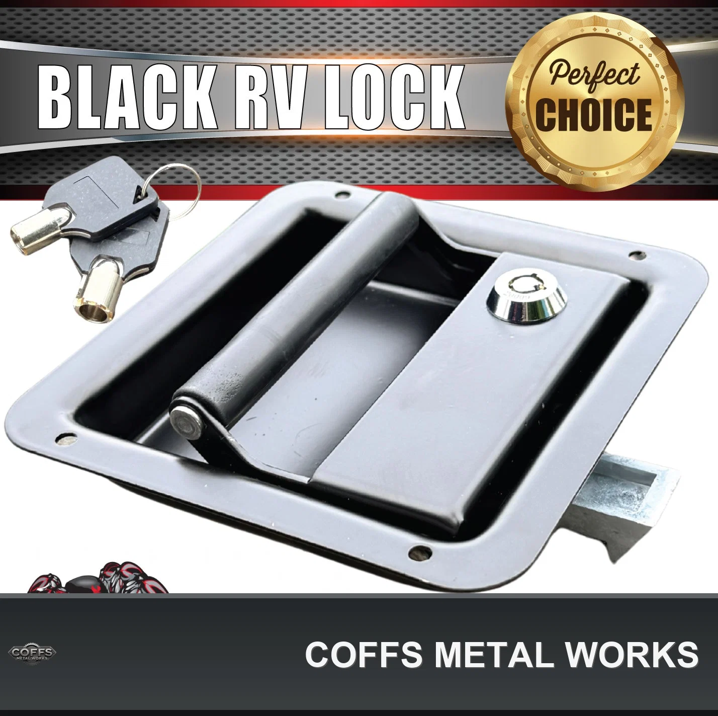 2x-black-stainless-caravan-rv-motorhome-trailer-canopy-lock-pull-down-up-handle-coffs-m-06
