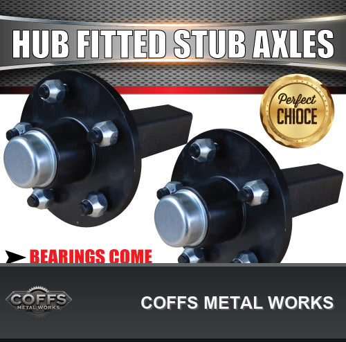 2x-trailer-5-stud-hubs-1400kg-1-4t-fitted-stub-axles-ford-sl-bearings-coffs-metal-works-01