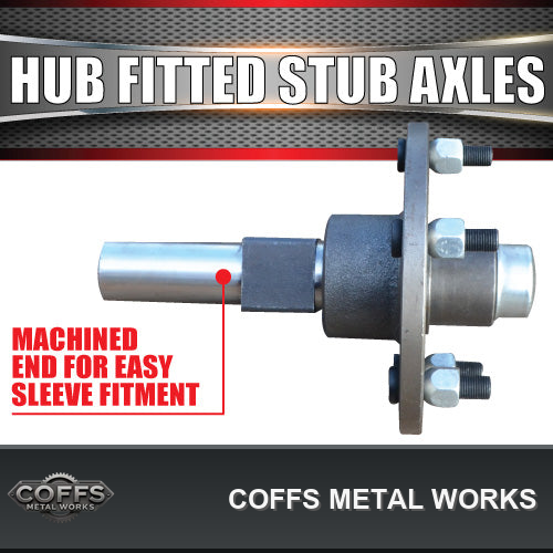 2x-trailer-5-stud-hubs-1400kg-fitted-to-machined-to-sleeve-stub-axles-sl-bearings-coffs-04