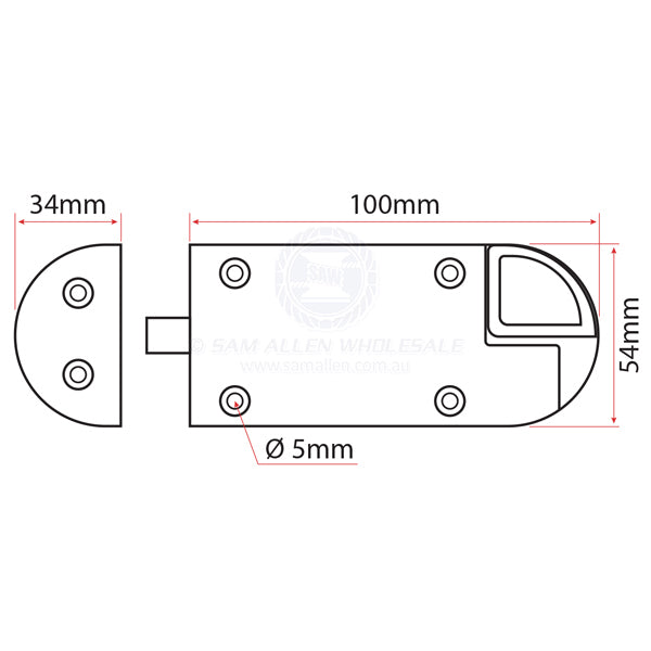 BARREL BOLT - HD SPRING LOADED - S/S