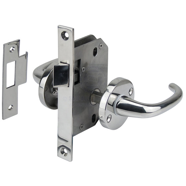 DOOR LATCH - MORTISE - STAINLESS STEEL - UNIVERSAL MOUNT NON LOCKABLE