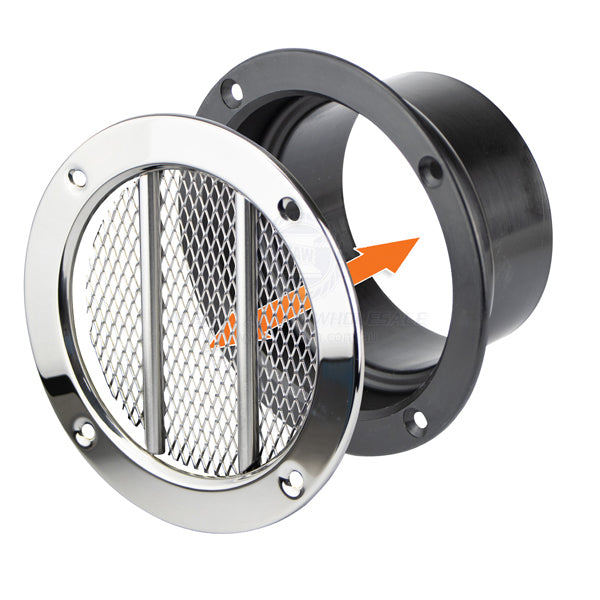 VENT - ROUND GRATED - STAINLESS STEEL