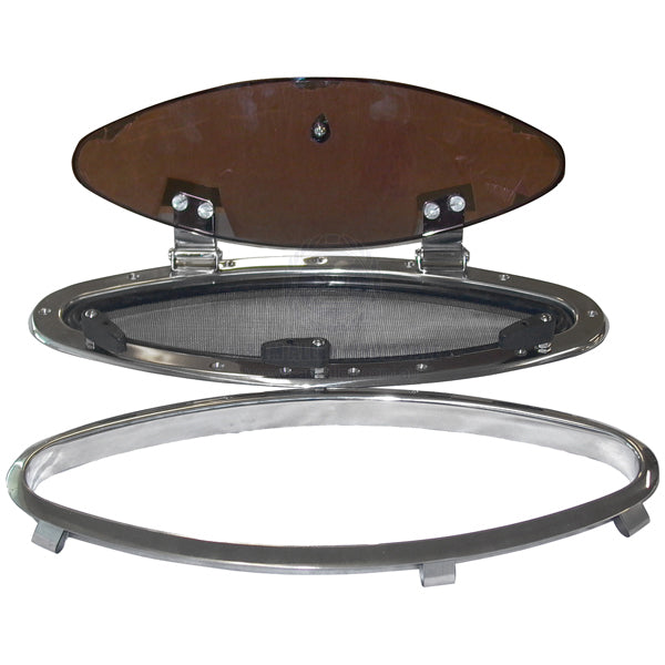 PORT HOLES - ELLIPTICAL OPENING- STAINLESS STEEL & ACRYLIC