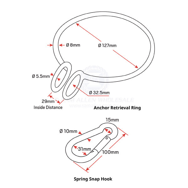 ANCHOR RETRIEVAL RING AND HOOK SET