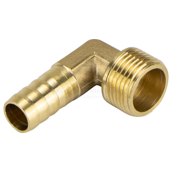 HOSE TAILS END - MALE BRASS 90 DEGREE