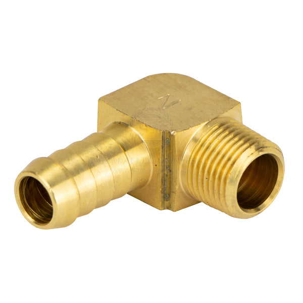 HOSE TAILS END - MALE BRASS 90 DEGREE