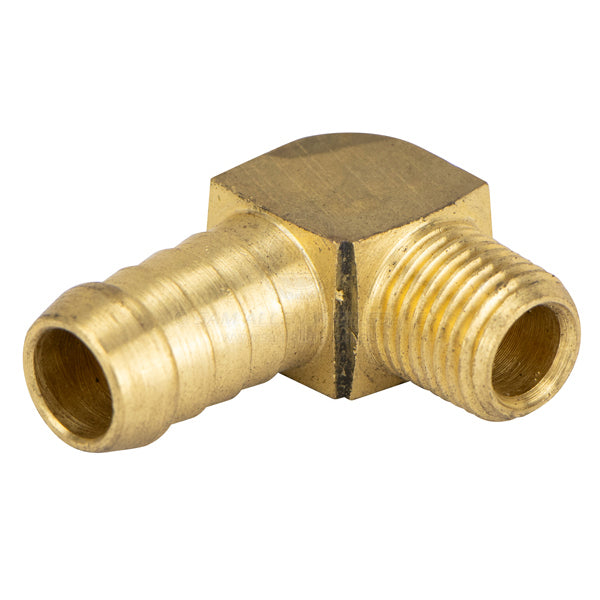 HOSE TAILS END - MALE BRASS 90 DEGREE