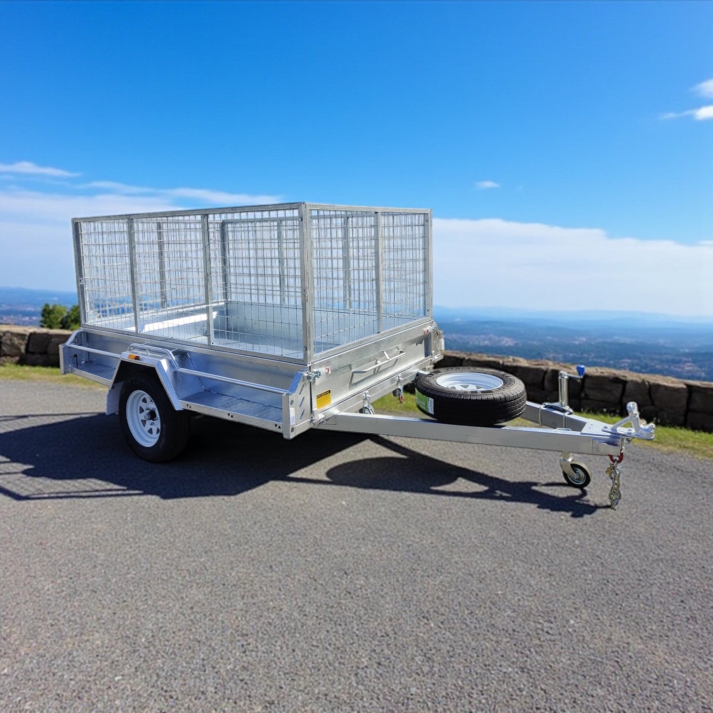 8×5 Premium HD Braked Box Trailer For Sale ATM 1400KG With Jockey Wheel/ 100mmX50mm Drawbar