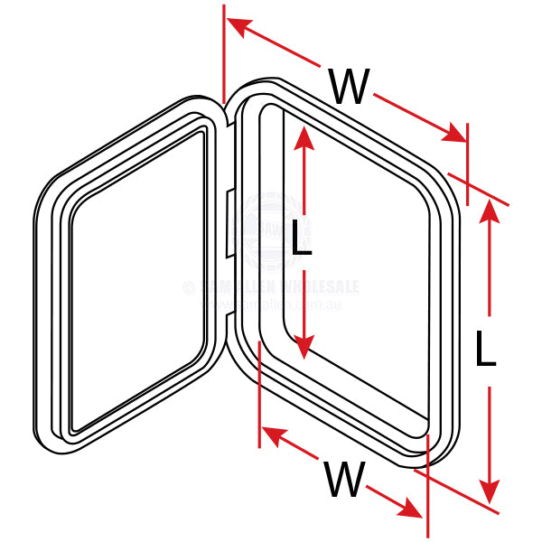 ACCESS HATCHES - REMOVABLE & FIXED HINGE - ASA PLASTIC - DUAL HANDLE