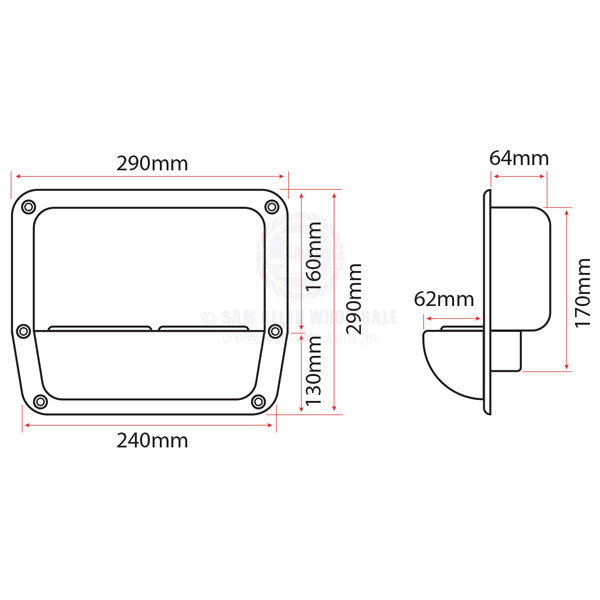 DRINK HOLDER - DUAL - SIDE MOUNT - RECESSED