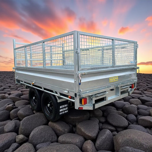 10 x 6 ft Extra Heavy Duty Flat Deck Hydraulic Tipping Trailer ATM 3.5t or 4.5t (Available in either 3,500kg or 4,500kg ATM)