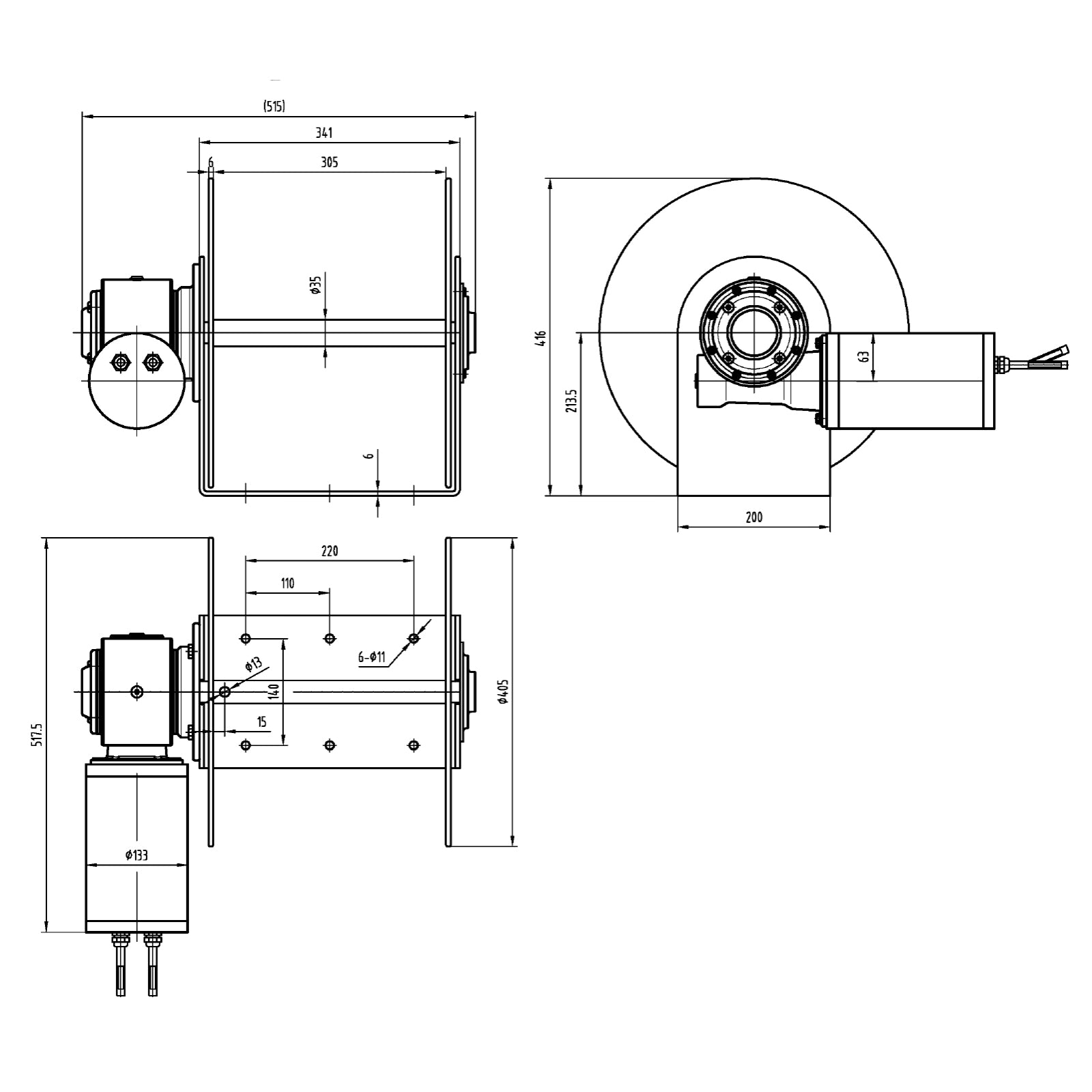 450 SS Drum Anchor Winch Boat anchor winch