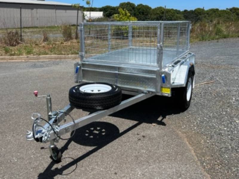 7×4 BOX TRAILER (FULLY WELDED including cage spare and jockey wheel)